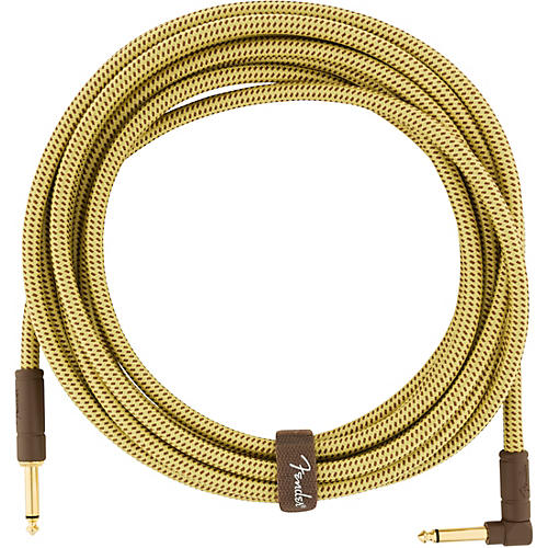Fender Deluxe Series Straight to Angle Instrument Cable 10 ft. Black Tweed