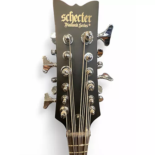 Used Schecter Guitar Research Diamond Series DUG DP-12 Black Electric Bass Guitar Black