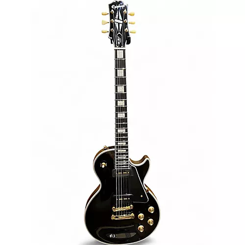 Used Epiphone LES PAUL CUSTOM P90 Ebony Solid Body Electric Guitar Ebony