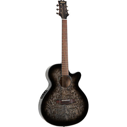 Mitchell MX430QAB Exotic Series Acoustic-Electric Midnight Black Edge Burst