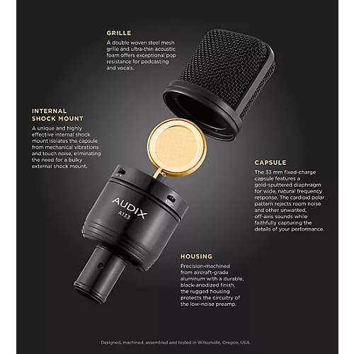 Audix Pair of Audix A133 Large-Diaphragm Condenser Microphone