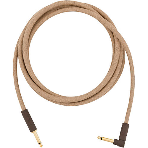 Fender Festival Pure Hemp Straight to Angle Instrument Cable 18.6 ft. Natural