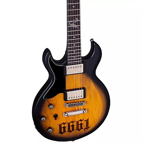 Schecter Guitar Research Zacky Vengeance S-1 6661 Left-Handed Electric Guitar Aged Natural Satin Black Burst