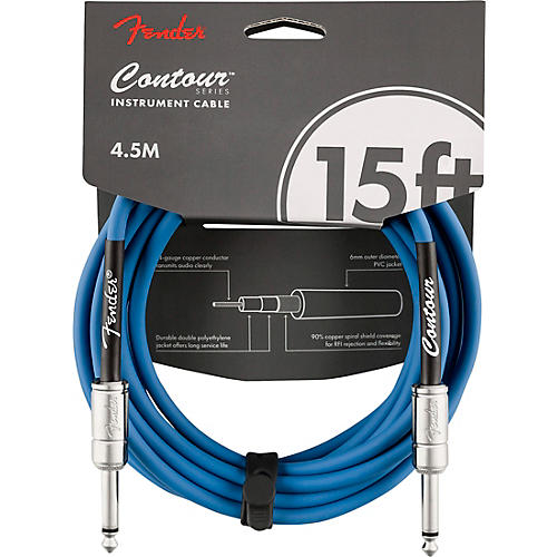 Fender Straight to Straight Instrument Contour Cable 15 ft. Inca Silver