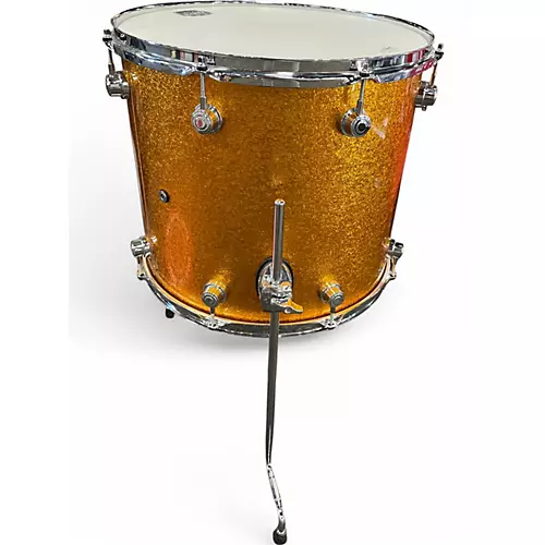 Used DW 16X16 Performance Series Floor Tom Gold Sparkle Drum Gold Sparkle 85