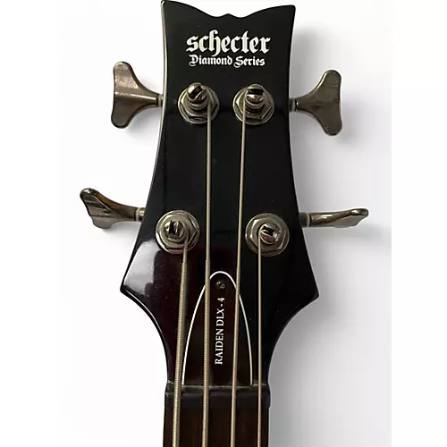 Used Schecter Guitar Research Raiden Deluxe 4 String Black Electric Bass Guitar Black