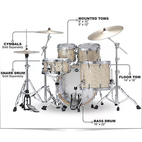 TAMA Starclassic Walnut/Birch 4-Piece Shell Pack With 22