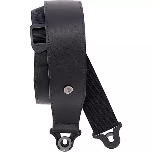 D'Addario Comfort Leather Auto Lock Guitar Strap Black 3 in.