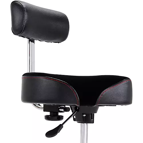 Gibraltar Hydraulic 16 in. Cordura Saddle Drum Throne with Backrest
