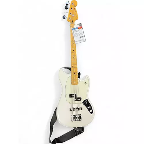 Used Fender Player Mustang Bass PJ Olympic White Electric Bass Guitar Olympic White