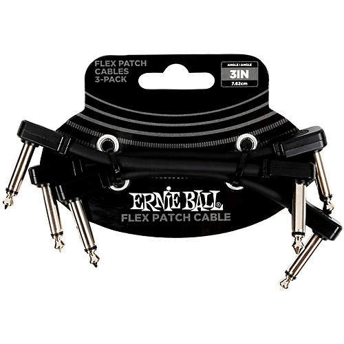 Ernie Ball Flex Patch Cable - 3 Pack 3 in. Blue