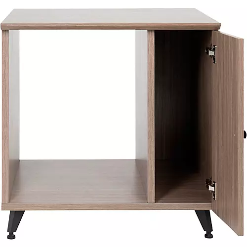 Gator GFW-ELITESIDECAR Elite Furniture Series Rolling Rack Sidecar Cabinet with Configurable Rack Space & Shelving Dark Walnut