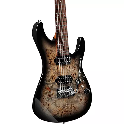 Ibanez AZ Premium 7 String Electric Guitar Charcoal Black Burst