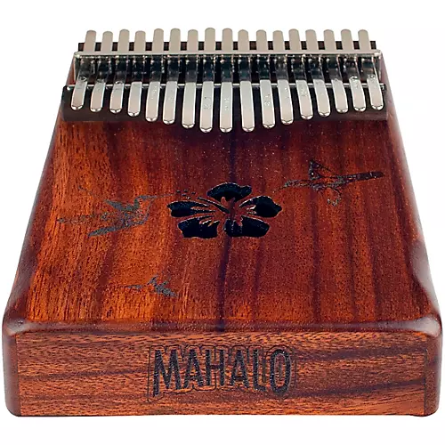 Mahalo Hibiscus Kalimba with Bag Walnut