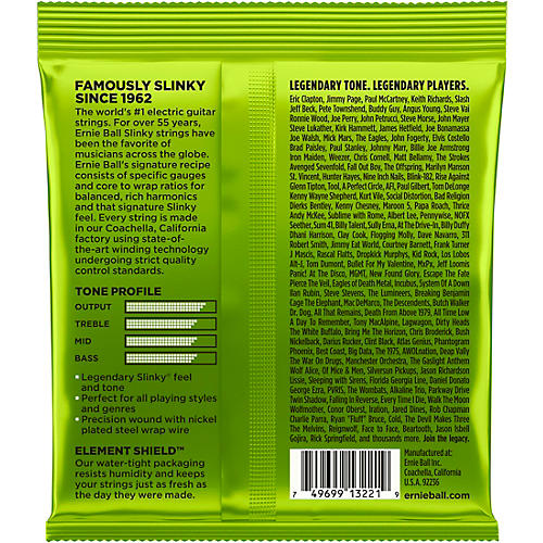 Ernie Ball 3221 Nickel Regular Slinky Electric Guitar Strings 3-Pack