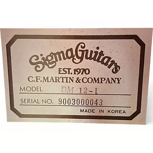 Used SIGMA DM12-1 Natural 12 String Acoustic Guitar Natural