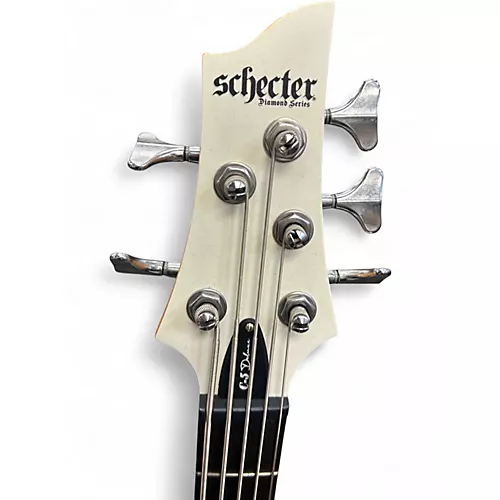 Used Schecter Guitar Research C5 DELUXE WHITE Electric Bass Guitar WHITE