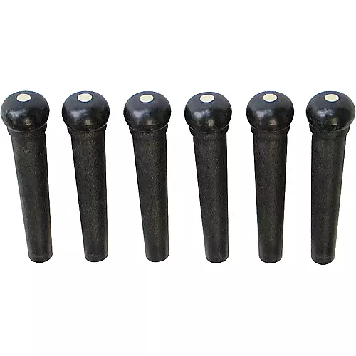 Graph Tech Tusq Ivory Acoustic Guitar Bridge Pins Black White Dot