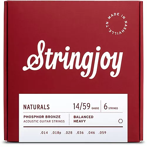 Stringjoy Naturals Phosphor Bronze Acoustic Guitar Strings 13 - 56