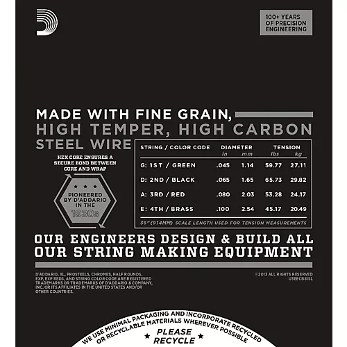 D'Addario ECB81SL Chrome Bass FW Soft Super-Long String Set