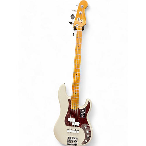 Used 2023 Fender American Ultra Precision Bass Pearl White Electric Bass Guitar Pearl White