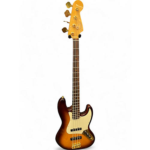 Used Fender 75th Anniversary Commemorative American Jazz Bass Bourbon Burst Electric Bass Guitar Bourbon Burst