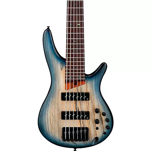 Ibanez SR606E 6-String Electric Bass Guitar Cosmic Blue Starburst Flat