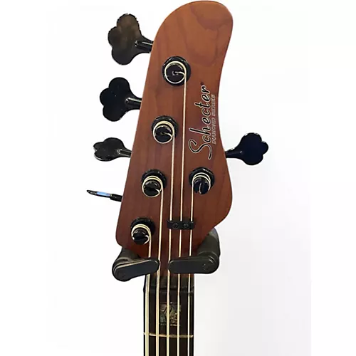 Used Schecter Guitar Research Model T 5 black limba Electric Bass Guitar black limba