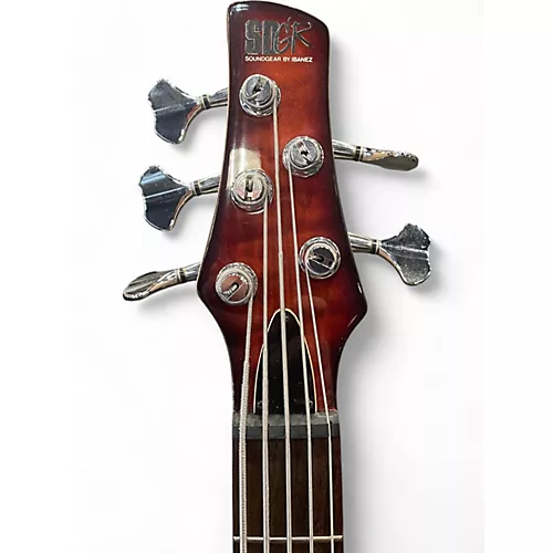 Used Ibanez SR405 5 String Trans Red Electric Bass Guitar Trans Red