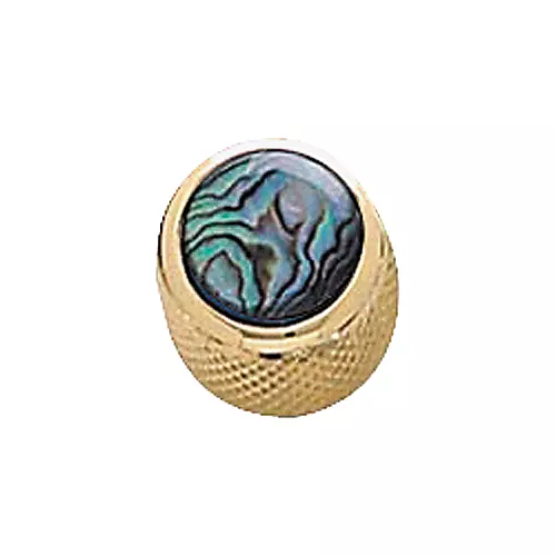 Q Parts Shell Dome Knob Single Gold Natural Abalone
