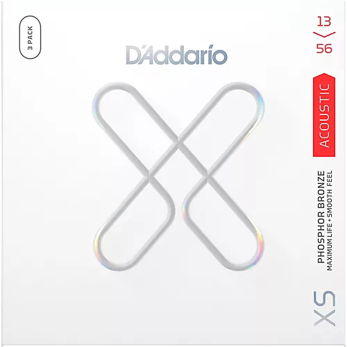 D'Addario XS 80/20 Bronze Coated Acoustic Guitar Strings 3-Pack 10 - 47