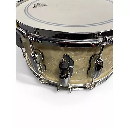 Used TAMA 13X6 Artwood Snare Pearl White Drum Pearl White 196