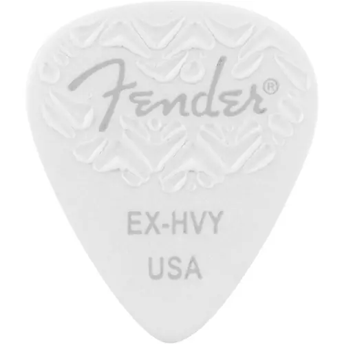 Fender 351 Shape Wavelength Celluloid Guitar Picks (6-Pack), White Heavy