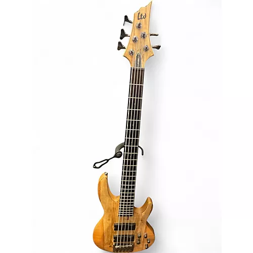 Used ESP LTD B205SM 5 String Natural Electric Bass Guitar Natural