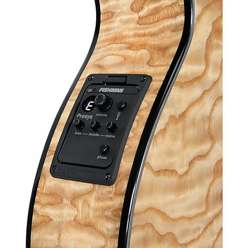 Mitchell MX430QAB Exotic Series Acoustic-Electric Midnight Black Edge Burst