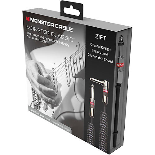 Monster Cable Prolink Monster Classic Pro Audio Instrument Cable, Coiled 21 ft. Black