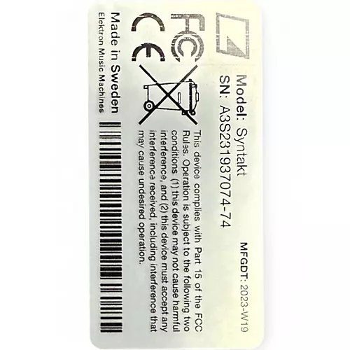 Used Elektron SYNTAKT Drum Machine