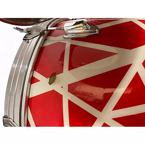 Used 1984 TAMA 4 piece SWINGSTAR VAN HALEN WRAP RED AND WHITE Drum Kit RED AND WHITE