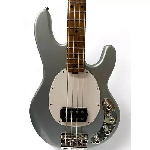 Used Sterling By Music Man STINGRAY Silver Electric Bass Guitar Silver