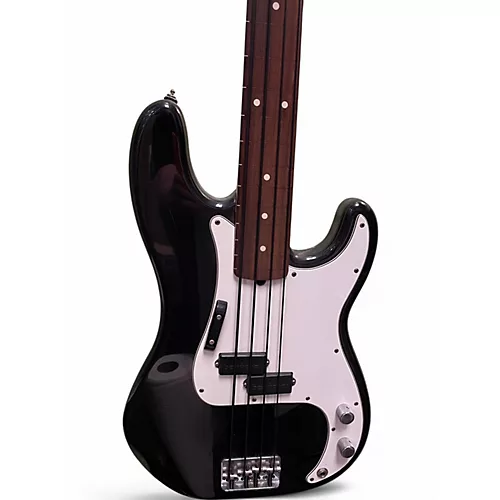 Used Fender American Standard Fretless Precision Bass Black and White Electric Bass Guitar Black and White
