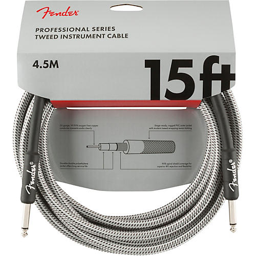 Fender Professional Series Straight to Straight Instrument Cable 10 ft. Red Tweed