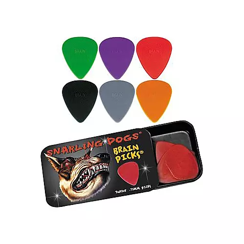 Snarling Dogs Brain Guitar Picks and Tin Box 1 Dozen 1.00 mm