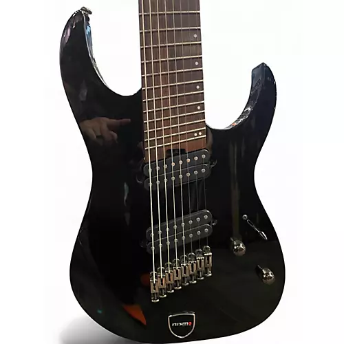 Used Ibanez RGMS8 Black Solid Body Electric Guitar Black