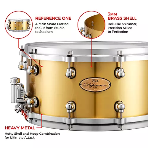 Pearl Reference One 3mm Brass Snare Drum 14 x 6.5 in.