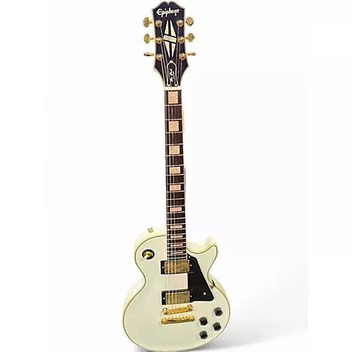 Used Epiphone Les Paul Custom Alpine White Solid Body Electric Guitar Alpine White