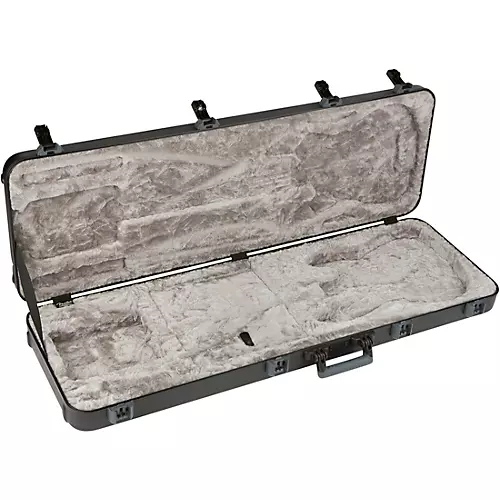 Fender Deluxe Molded ABS Left-Handed P/J Bass Guitar Case Black Gray/Silver
