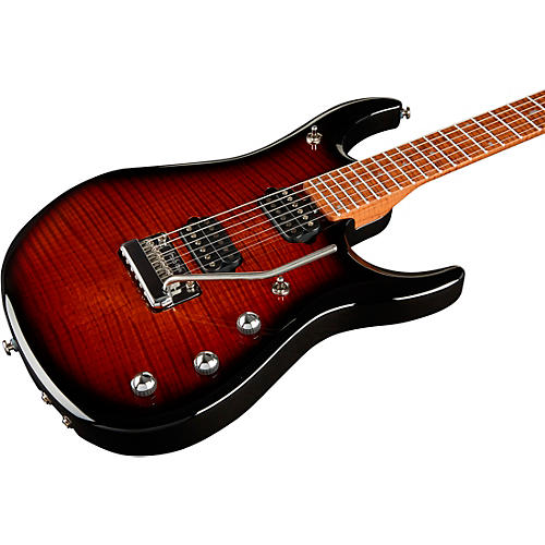 Ernie Ball Music Man JP15 Flamed Maple Top Electric Guitar Transparent Black