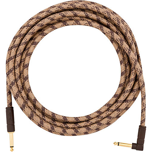 Fender Festival Pure Hemp Straight to Angle Instrument Cable 18.6 ft. Natural
