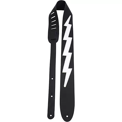 Perri's Lightning Bolt Leather Guitar Strap Black 2.5 in.