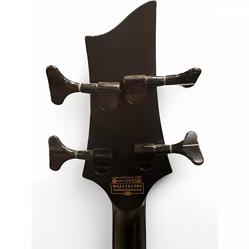 Used Schecter Guitar Research Stiletto Custom 4 String Black Electric Bass Guitar Black